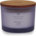 Chesapeake Bay Candle Serenity + Calm Lavender Thyme Scented Jar Candle (11oz) - Natural Soy Wax with Frosted Glass