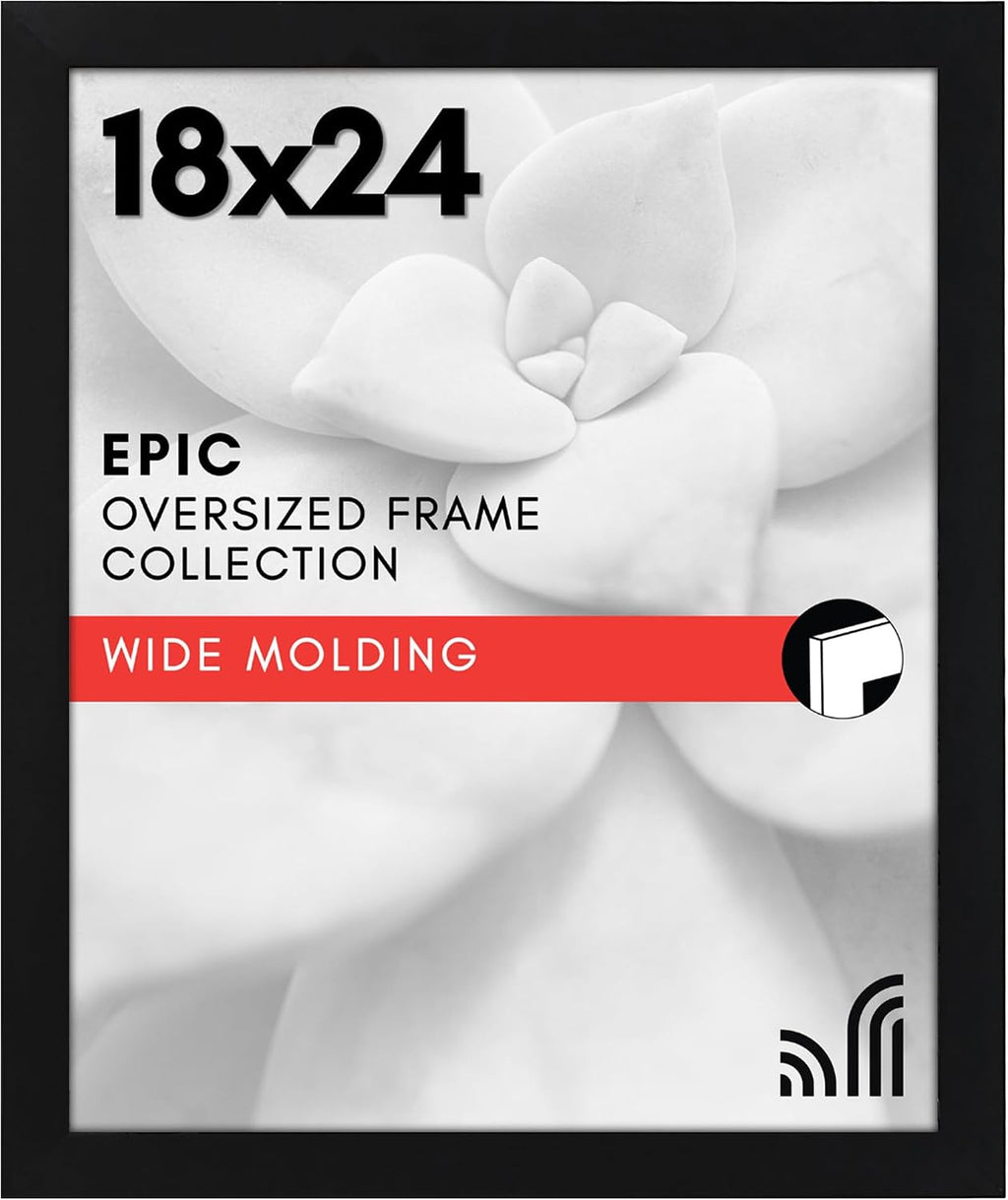 Black 18x24 Poster Frame - Americanflat | Engineered Wood & Polished Plexiglass