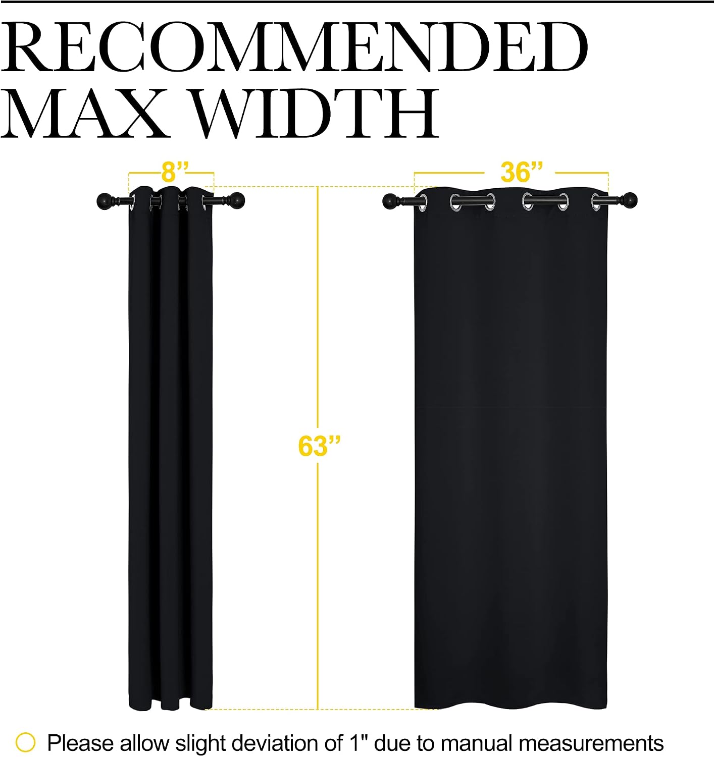 NICETOWN Halloween Pitch Black Thermal Insulated Grommet Blackout Curtains - 2 Panels (42"x63")