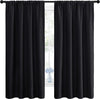 NICETOWN Black Thermal Insulated Blackout Curtains - 2 Panels, 42x63 Inches for Bedroom