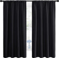 NICETOWN Black Thermal Insulated Blackout Curtains - 2 Panels, 42x63 Inches for Bedroom