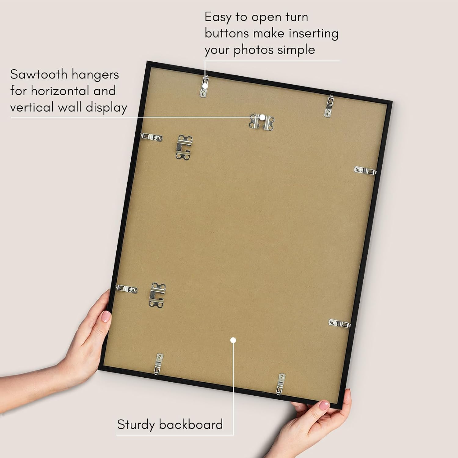 Americanflat Black 16x20 Picture Frame - Modern Slim Border with Hanging Hardware
