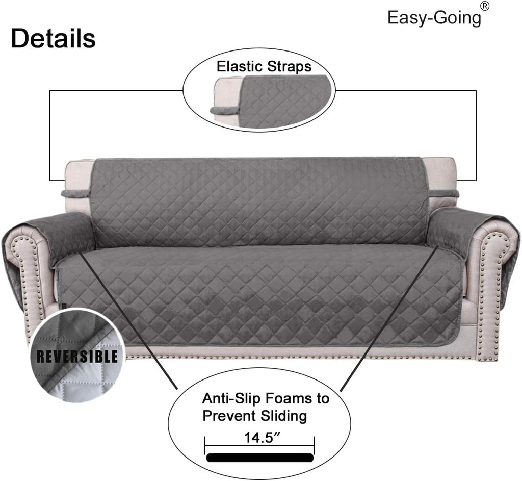 Easy-Going Reversible Water Resistant Sofa Cover for Pets - 3 Cushion Protector with Foam Straps