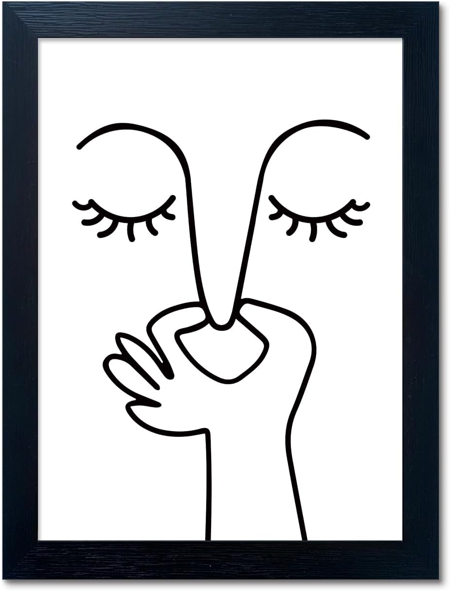 Black & White Humorous Bathroom Wall Art - Funny Toilet Decor by AIANHUA (8"x10")