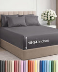 Extra Deep Queen Sheet Set - 6-Piece Breathable Microfiber Sheets by CGK Unlimited