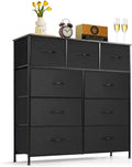 SageNest 9-Drawer Anti-Tip Dresser - Spacious Bedroom Storage Chest with Fabric Drawers for Closets & Entryways