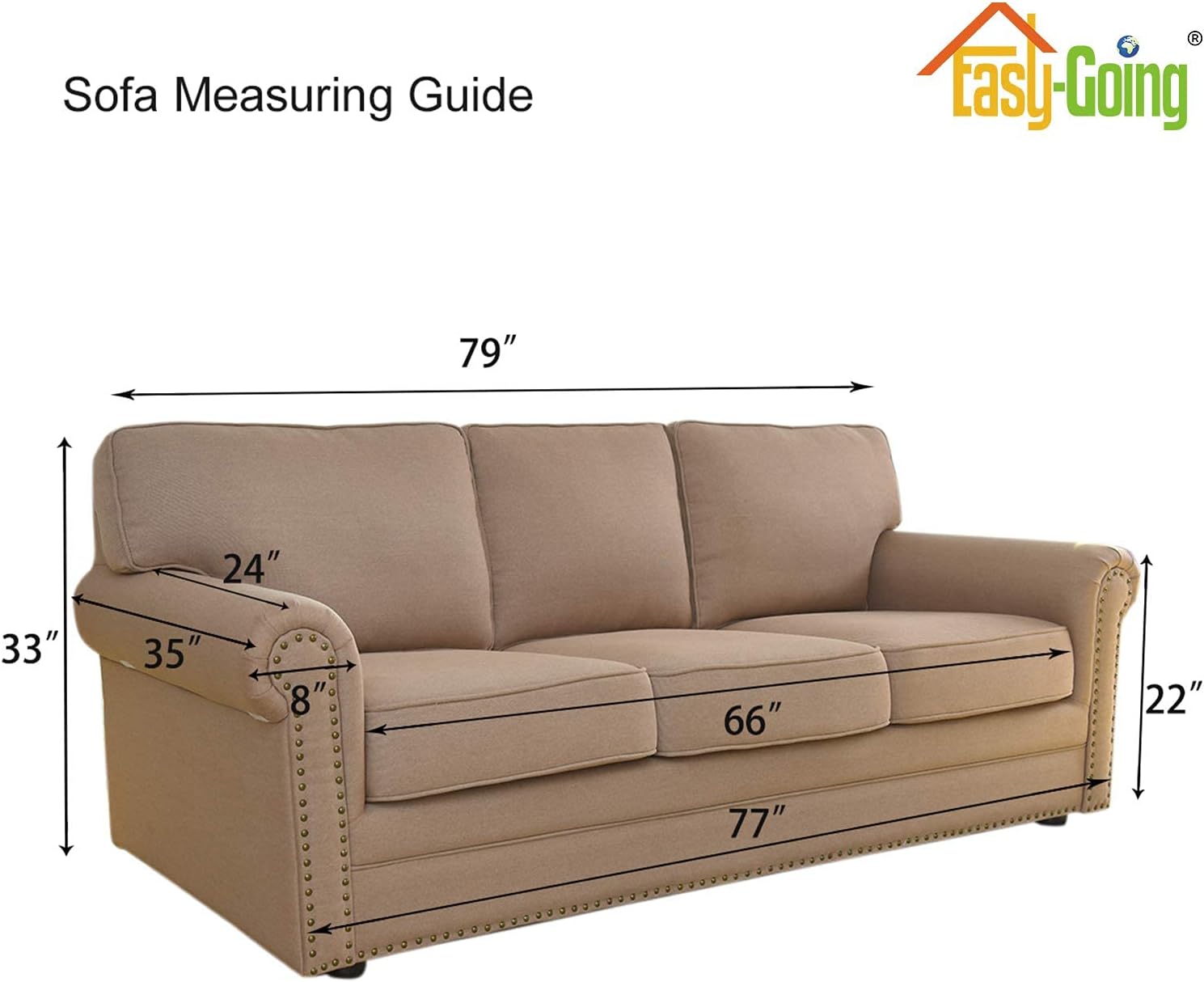 Easy-Going Stretch Sofa Slipcover for Kids - 80% Spandex Polyester Cover (Dark Gray)