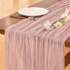 Socomi Dusty Pink Cheesecloth Table Runner 10ft - Rustic Boho Home Decor