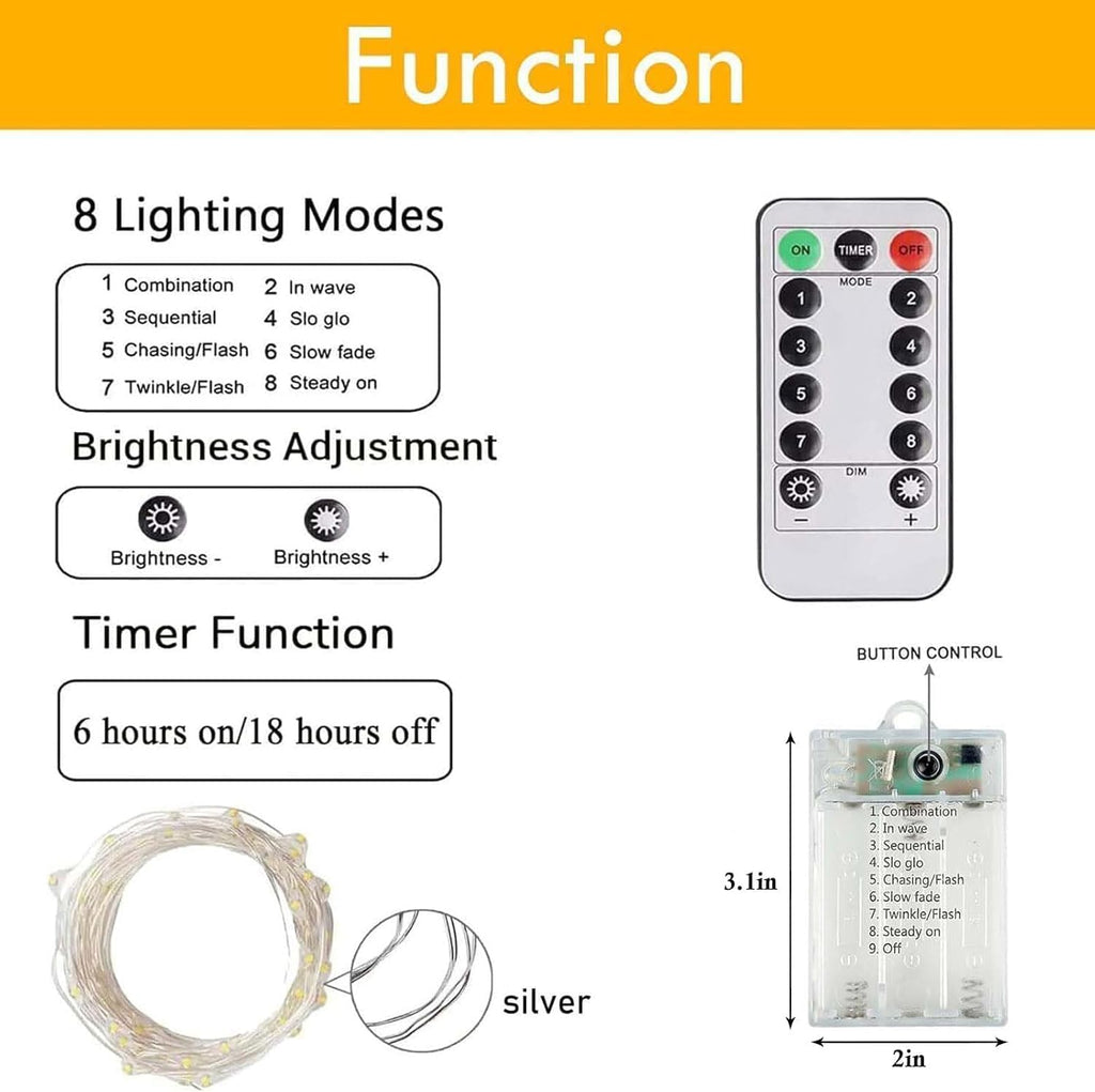 YIQU 3-Pack 78FT Battery-Operated LED Fairy Lights with Remote Timer - Waterproof Twinkle Lights for Home & Outdoor Decor
