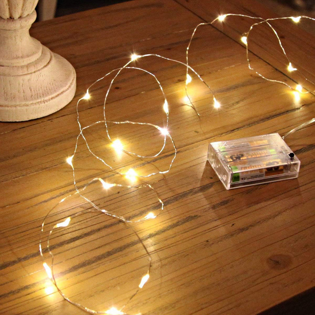 Ariceleo Battery Operated Indoor Fairy Lights - 16ft Warm White LED String Lights for Home Decor