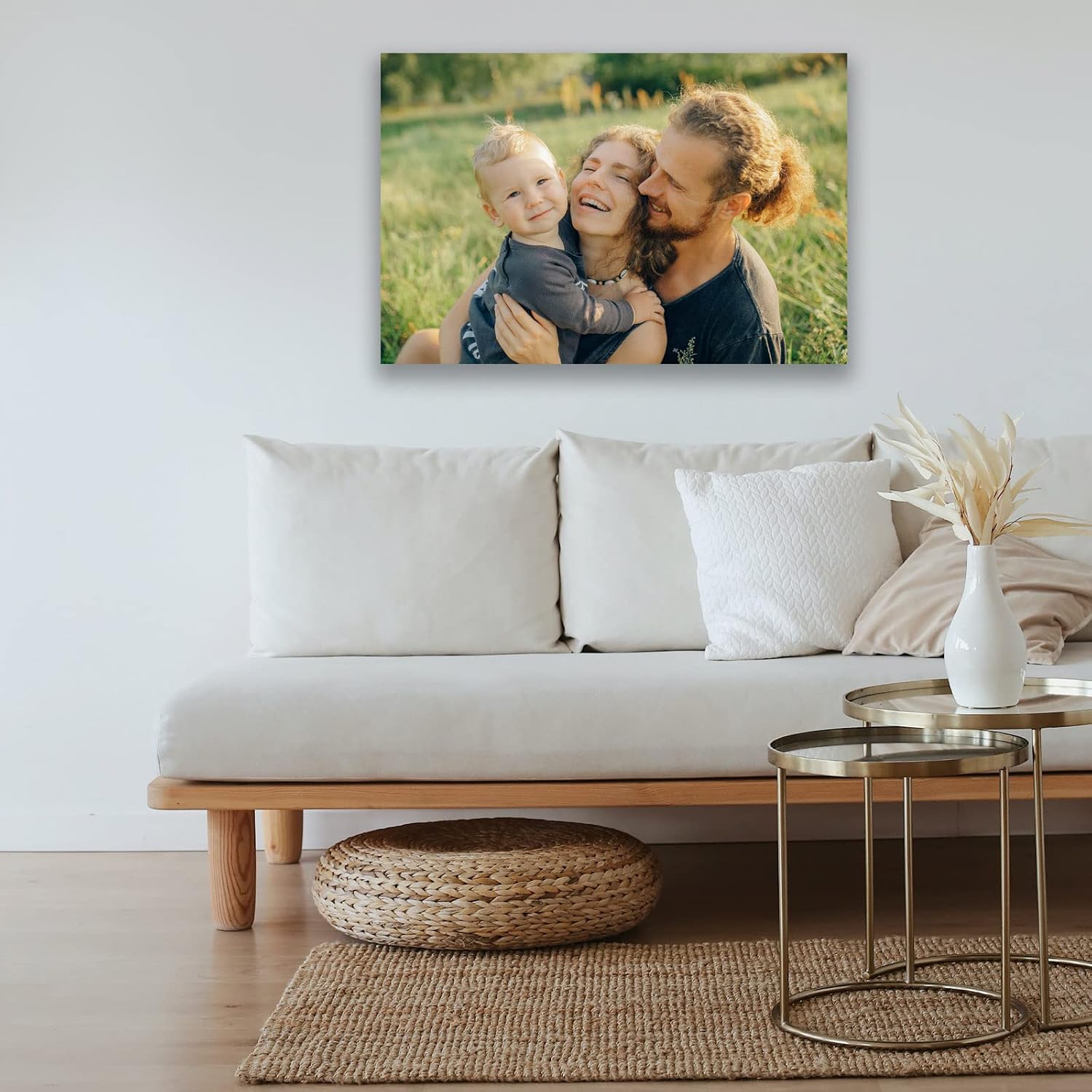Custom Photo Canvas Print - Personalized Framed Wall Art for Family & Pet Photos (8x10)
