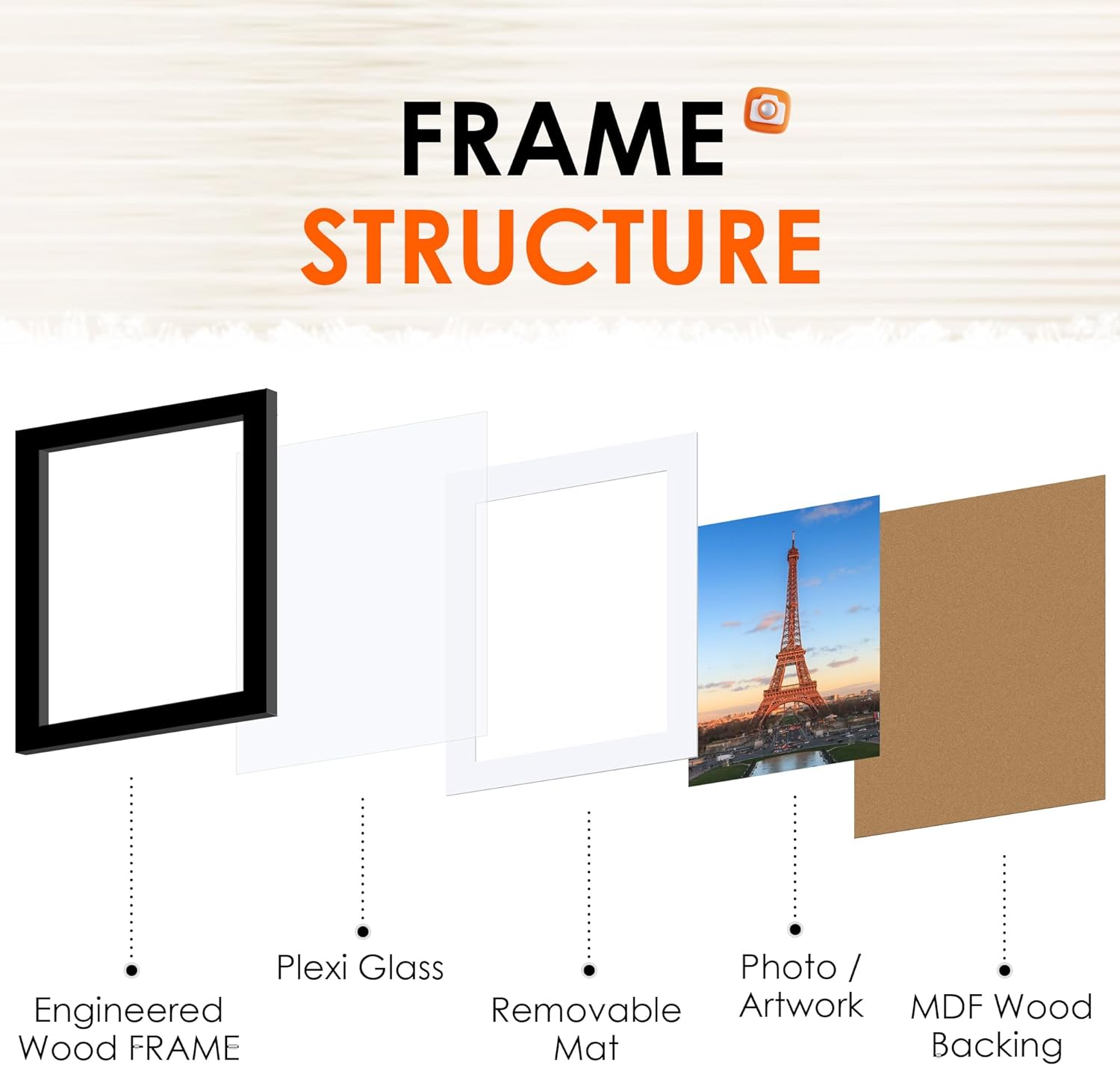 FIXSMITH 8x10 Picture Frame Set (2-Pack) - Black Wall/Tabletop Frames for 5x7 & 8x10 Photos