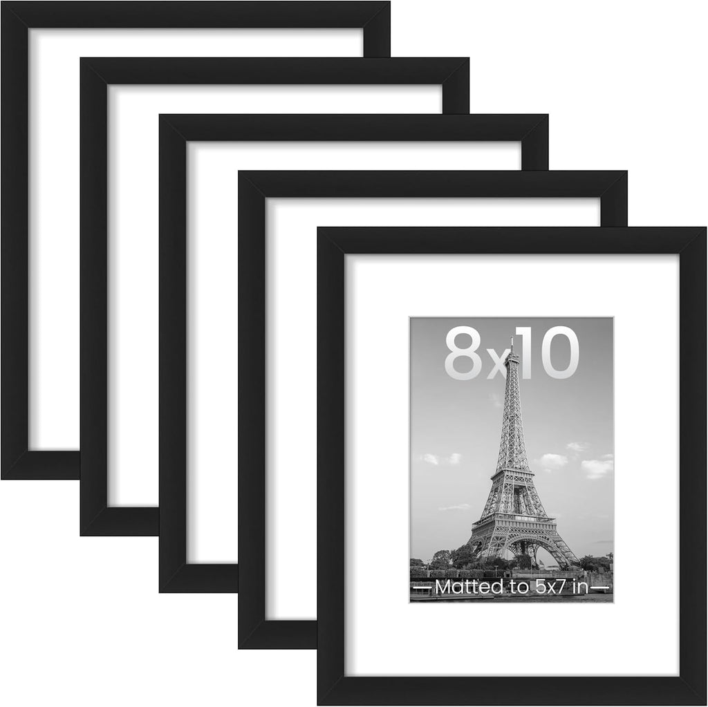 upsimples 8x10 Picture Frame Set of 5 - Collage Wall Frames for Photos