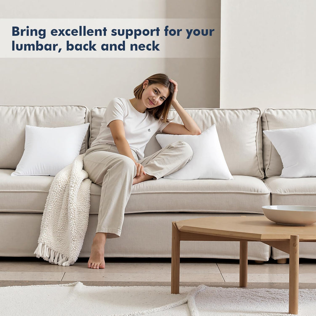 MIULEE 2-Pack 18x18 Pillow Inserts - Premium Virgin Fiber Filling for Long-Lasting Plushness