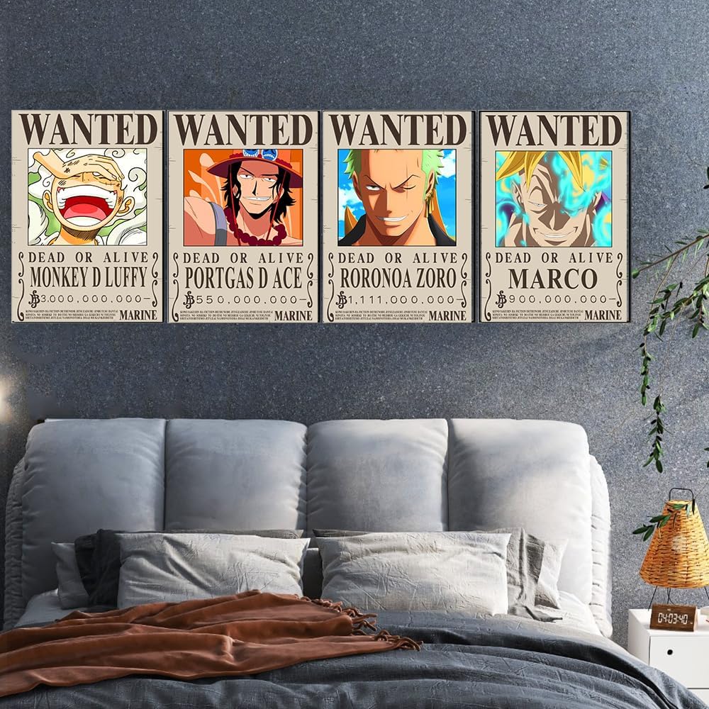 TYZZHOA 25PCS One Piece Wanted Posters Set - Straw Hat Crew (Luffy Zoro Sanji)