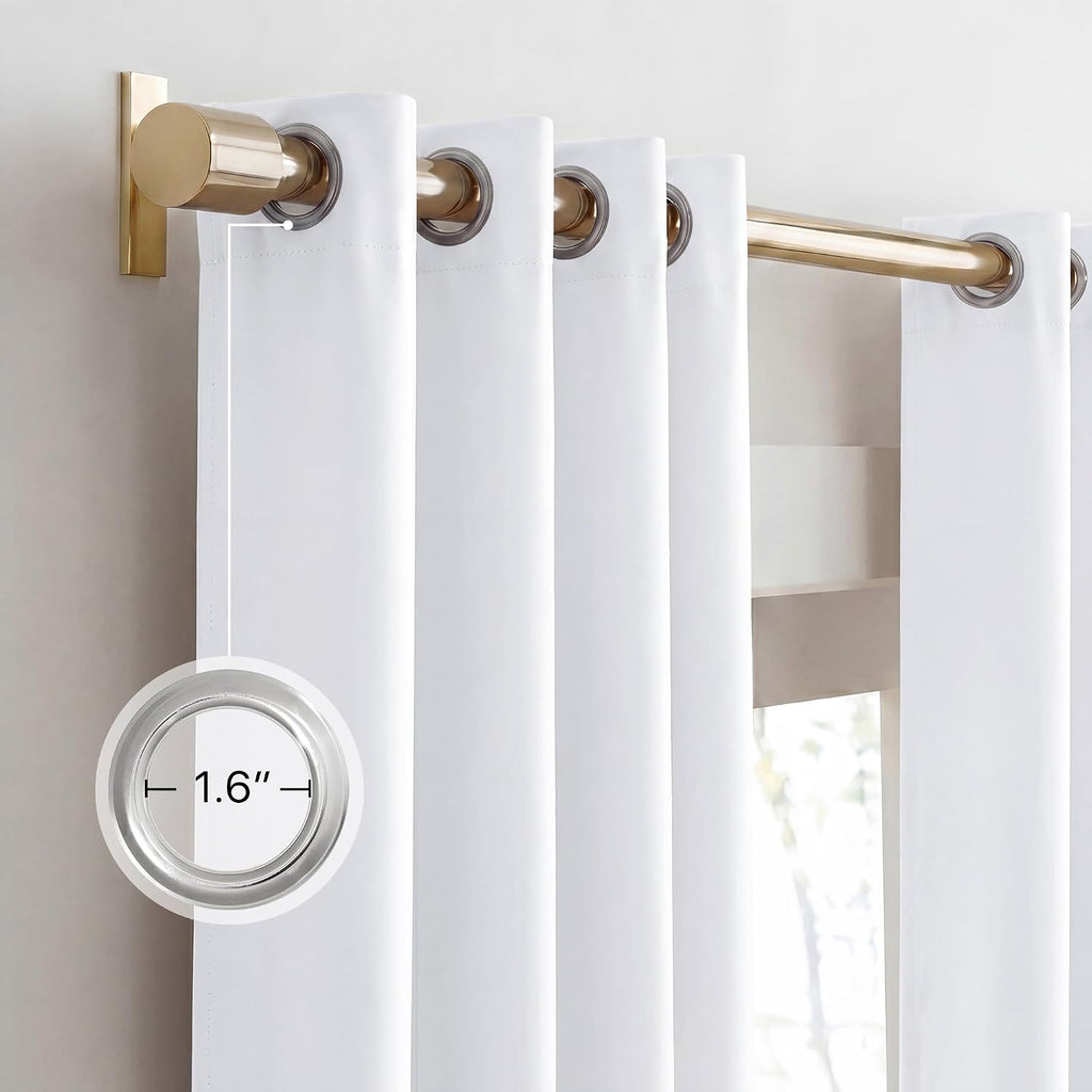NICETOWN 100% Blackout Thermal Insulated Curtains - 84" Drop, 2 Pack for Light Blocking