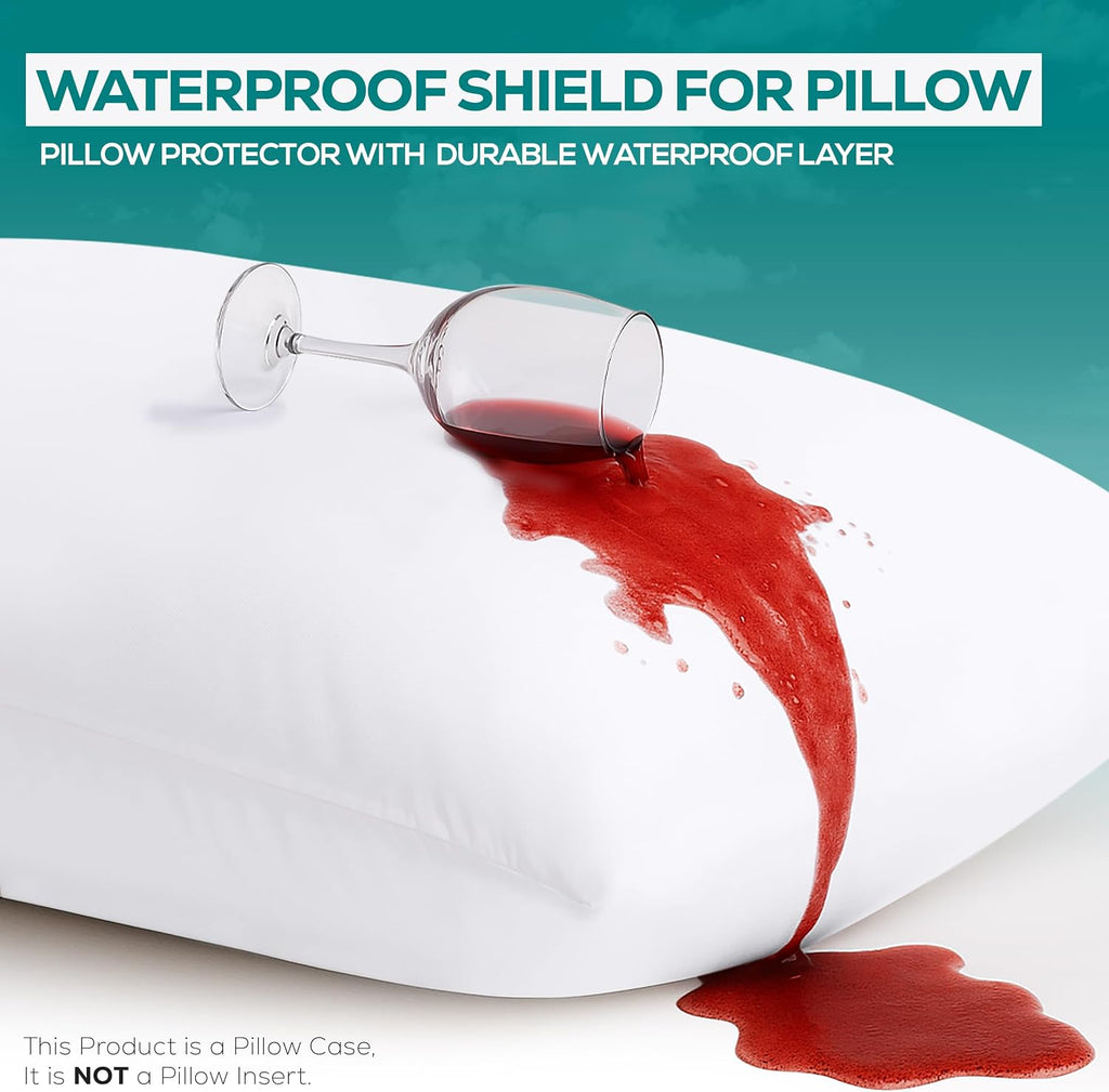Bed Bug & Dust Mite Proof Pillow Protectors (Set of 4) - Ultra Soft Zippered Pillow Covers by Utopia Bedding