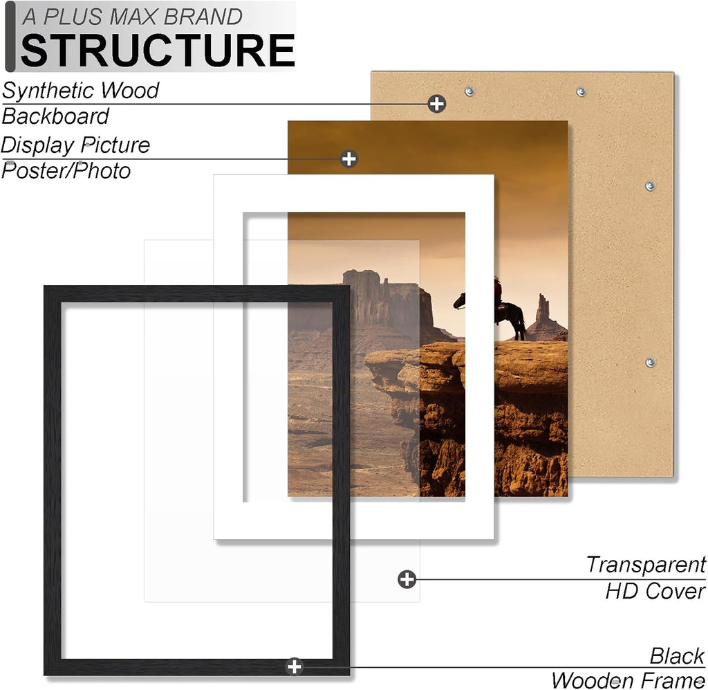 A Plus Max Black 8x10 Picture Frame Set - 2 Pack
