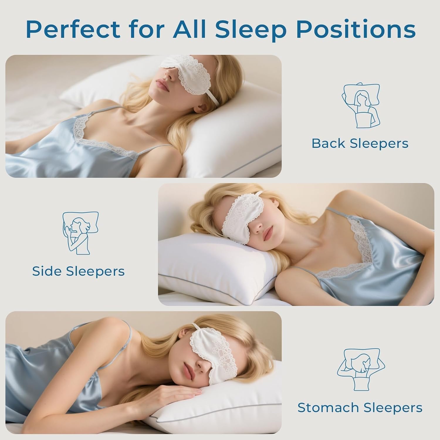 Sasttie Firm Queen Size Pillows (2 Pack) for Side/Back/Stomach Sleepers