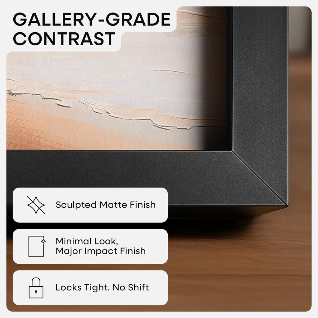 Homeforia Black 11x14 Picture Frame with Mat - Modern Matte Black Metal Frame for Photos & Prints