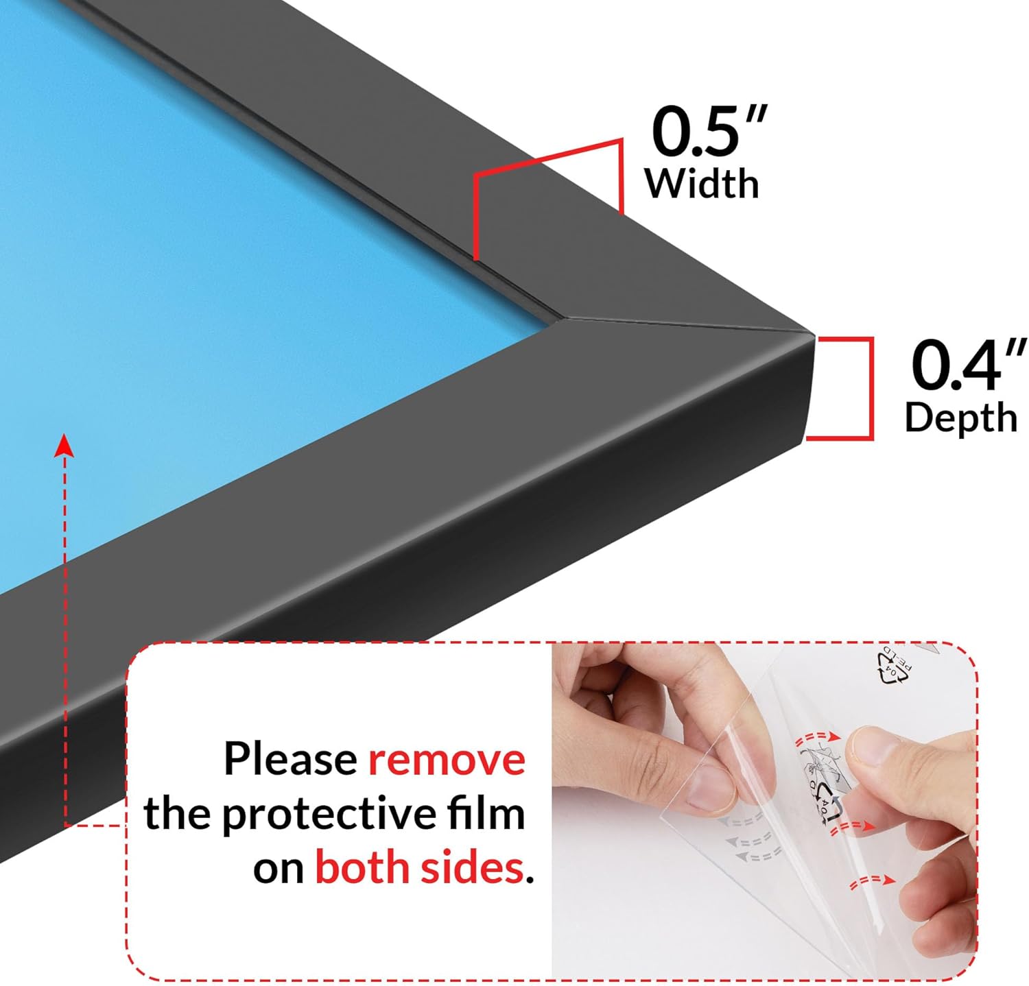 LaVie Home Black 8x10 Picture Frame - Lightweight Wall Mount with HD Plexiglas