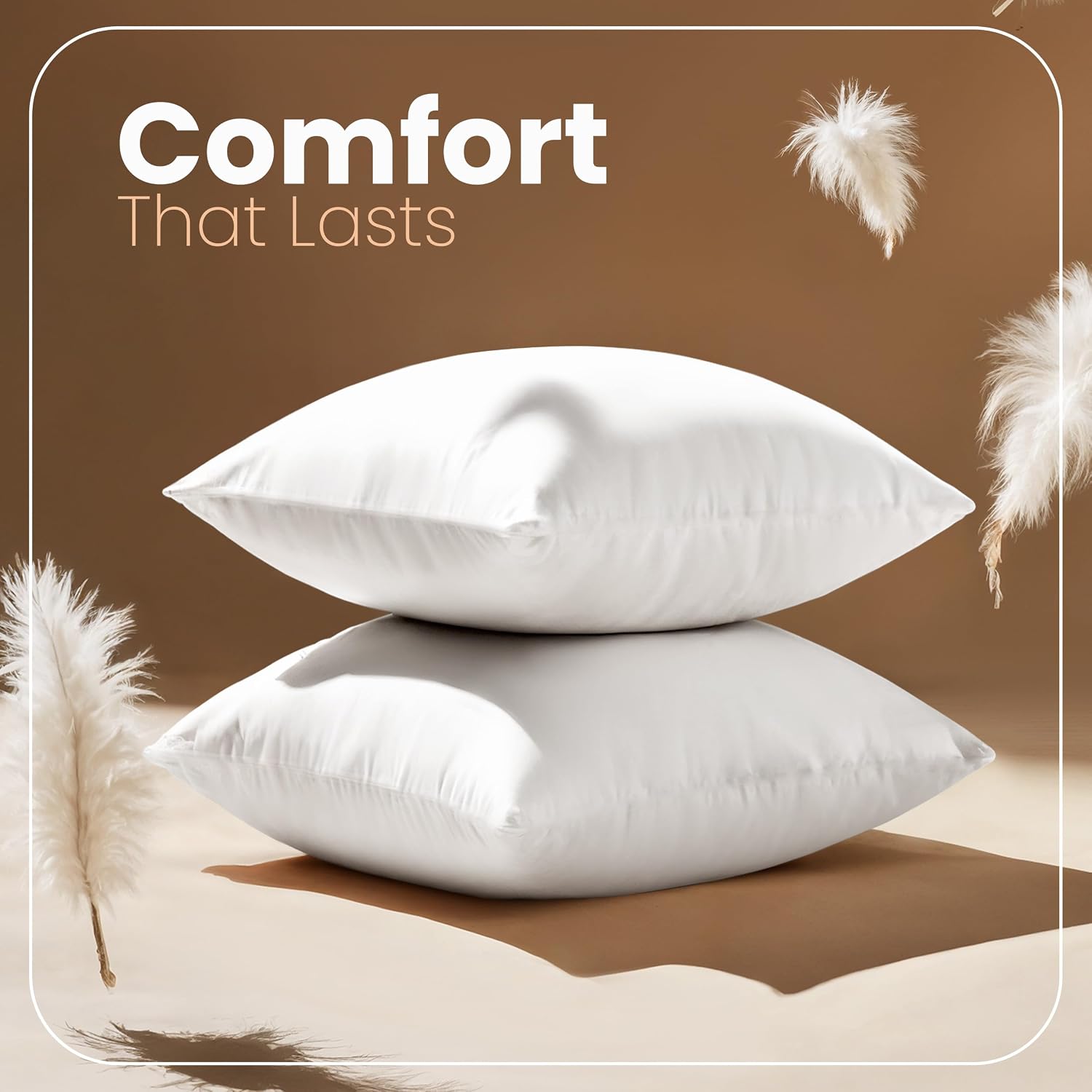 Utopia Bedding 18x18 Decorative Pillow Inserts (Set of 2) - Soft, Fluffy Cushions for Beds & Sofas