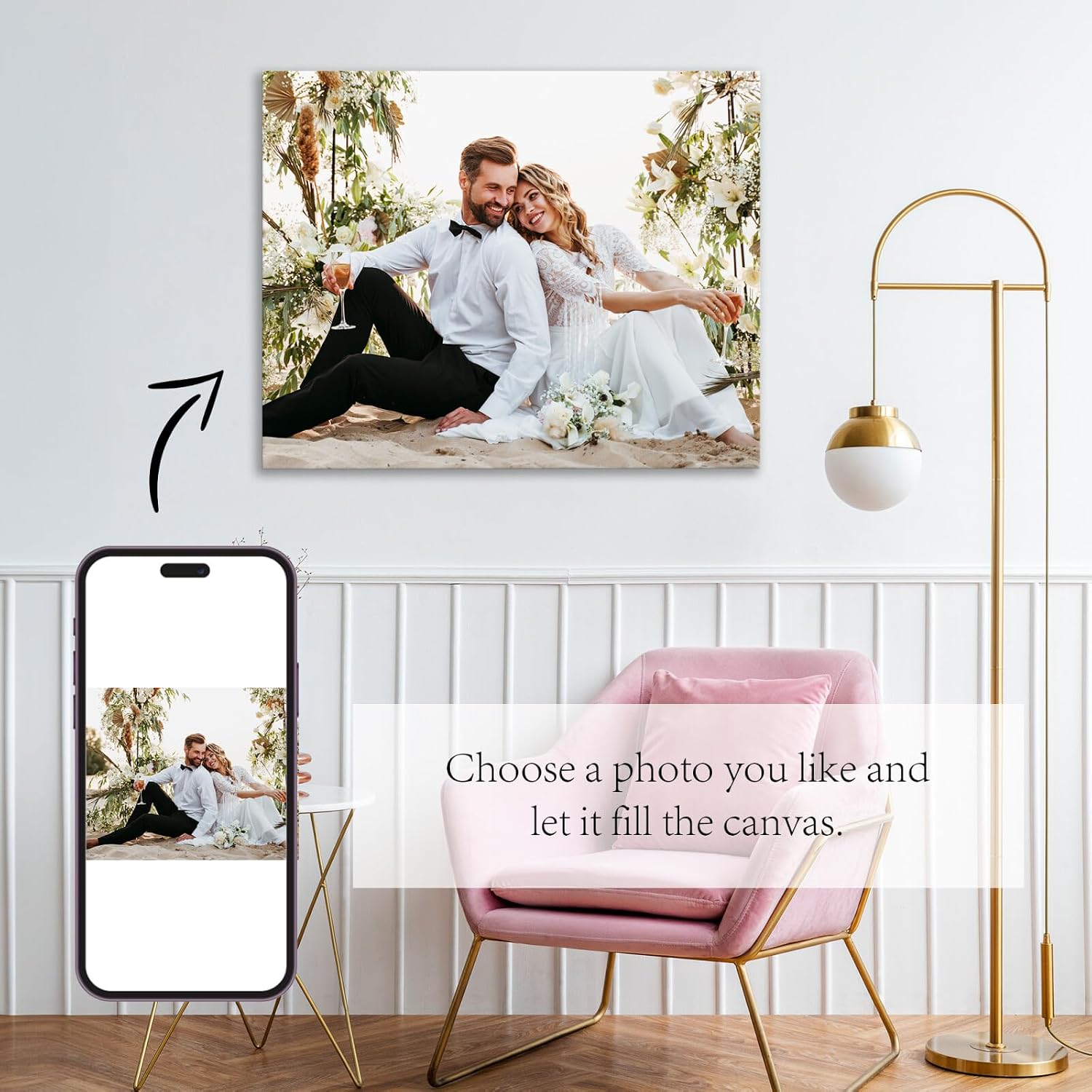 PARONA Custom Photo Canvas Print (10x8) Framed Wall Art Personalized Gift