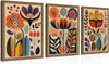 Fancynew Framed Floral Wall Art Set of 3 - Scandinavian Decor