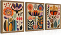 Fancynew Framed Floral Wall Art Set of 3 - Scandinavian Decor