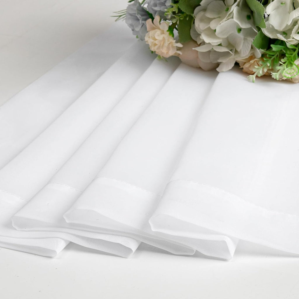 OWENIE White Sheer Curtains 84" Long 2 Panels - Rod Pocket Voile Drapes