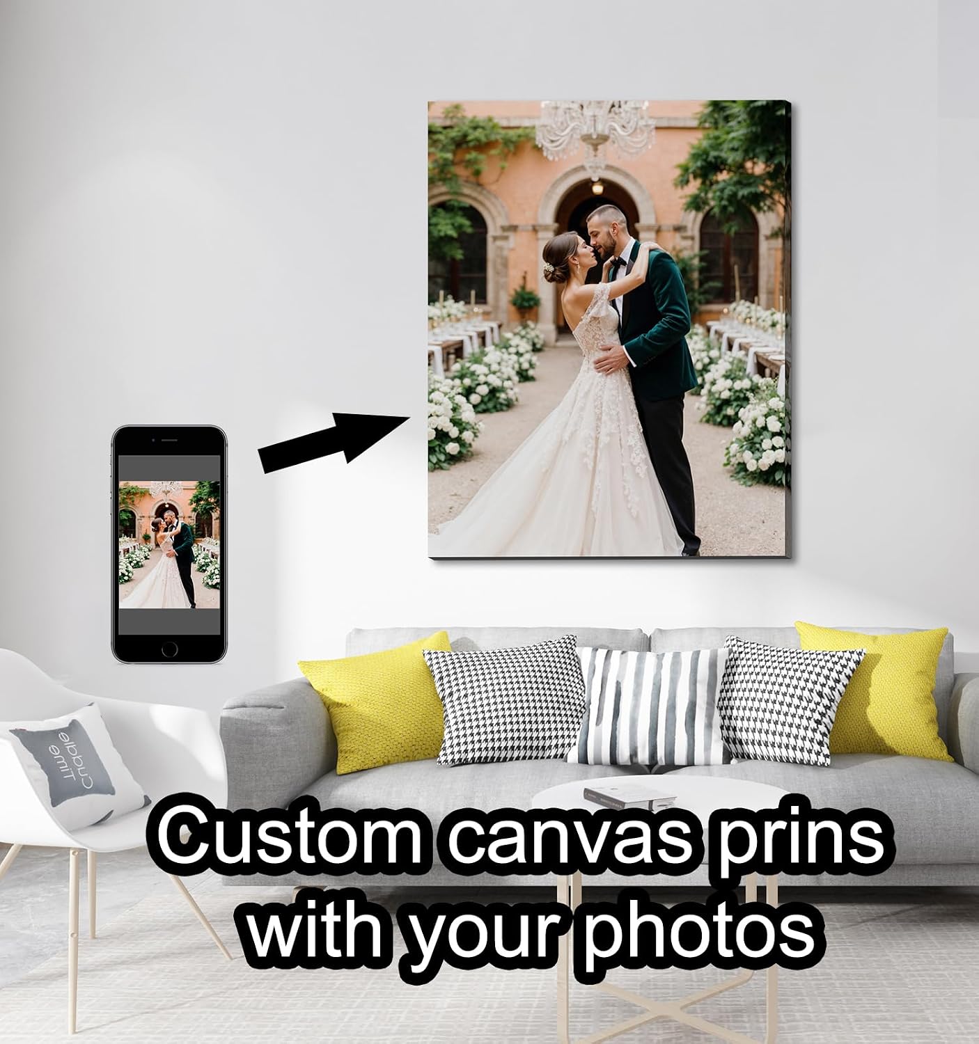 TreeDeal Custom Framed Canvas Print 11"x14" - Personalized Photo Wall Art for Home Decor