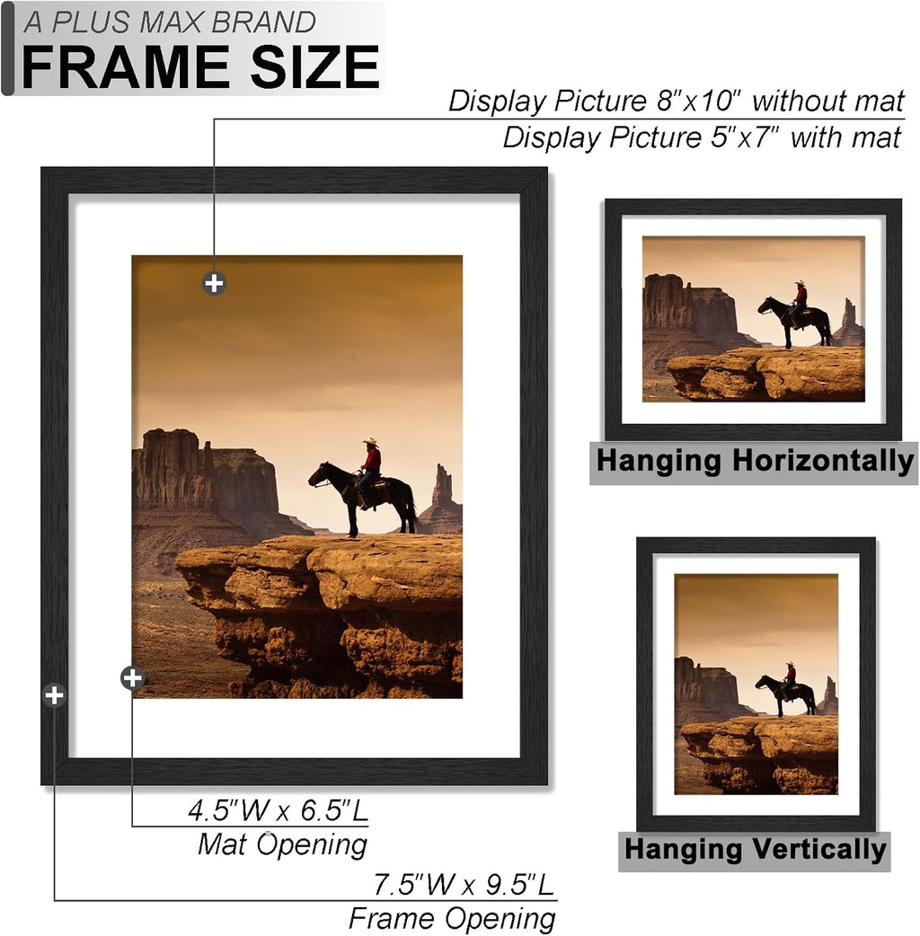 A Plus Max Black 8x10 Picture Frame Set - 2 Pack