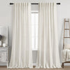 Nanspring 84" Linen Blend Back Tab Curtains (2 Panels) - Modern Farmhouse Semi Sheer Drapes