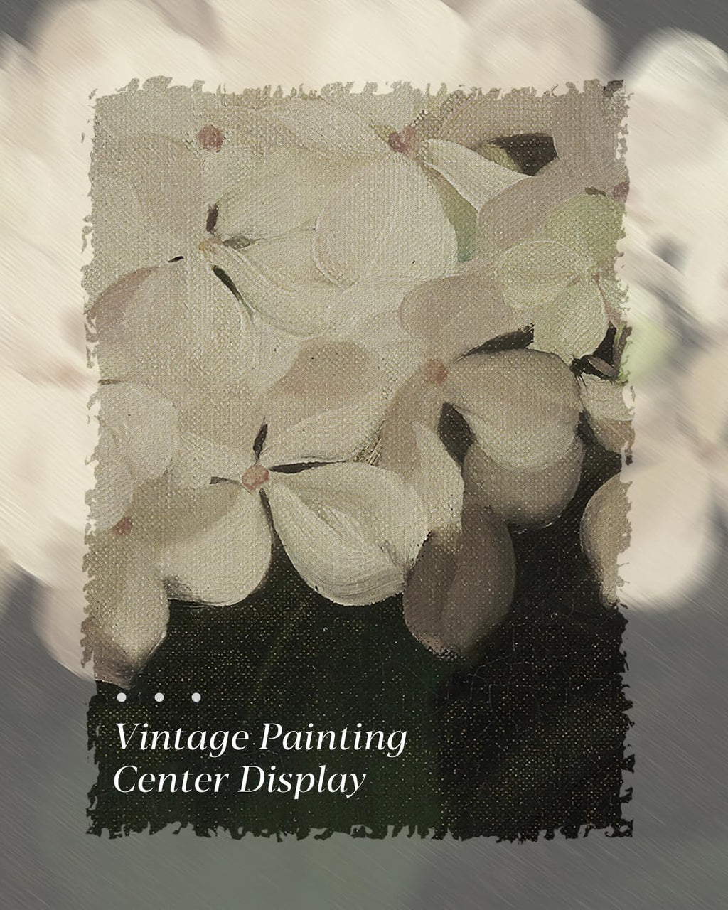 HUARCEY Gold Framed Vintage White Hydrangea Wall Art Print (8"x10")