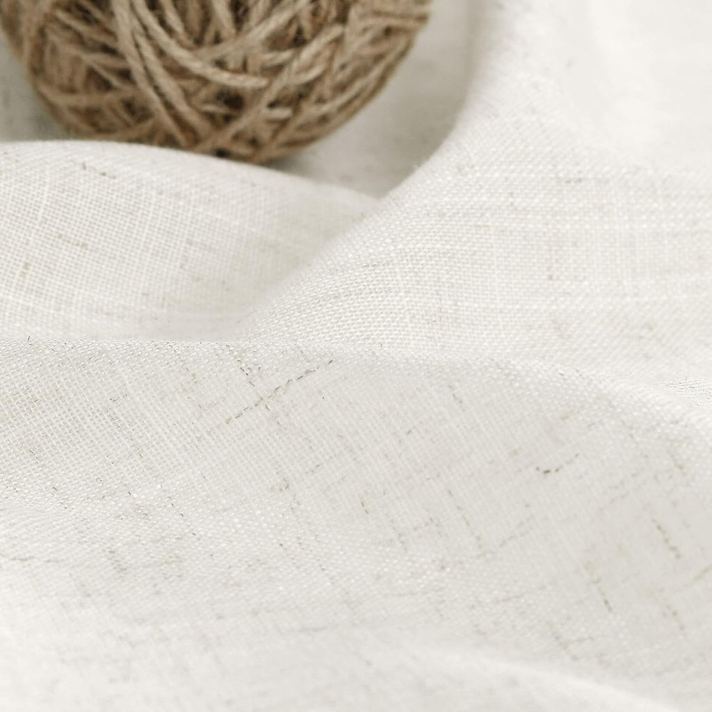 Nanspring 84" Linen Blend Back Tab Curtains (2 Panels) - Modern Farmhouse Semi Sheer Drapes