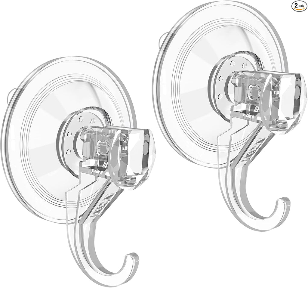 VIS'V Heavy Duty Clear Suction Wreath Hangers - 22 lb Capacity, 2 Pack