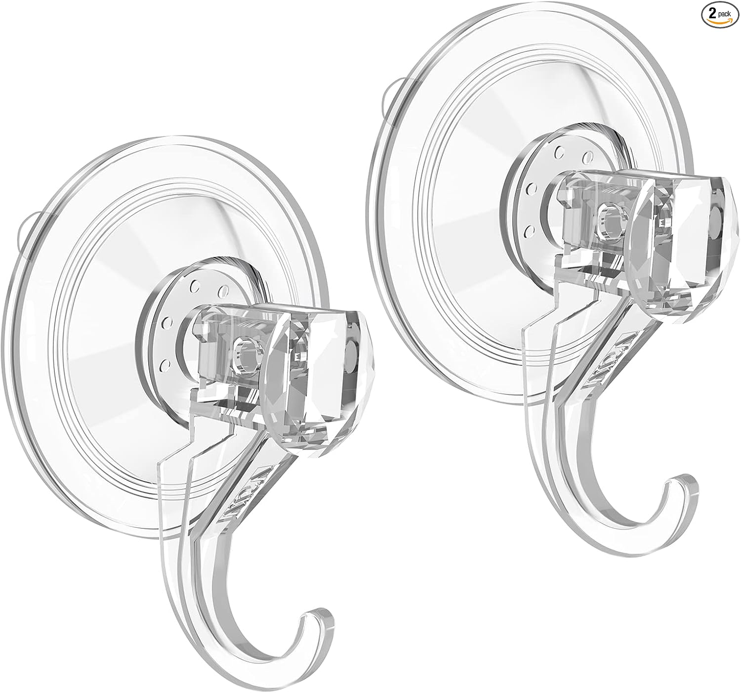VIS'V Heavy Duty Clear Suction Wreath Hangers - 22 lb Capacity, 2 Pack