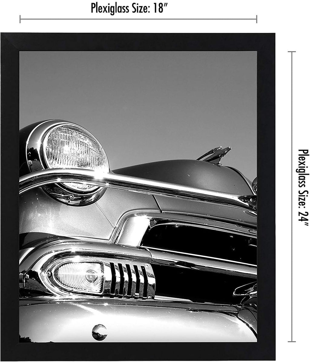 Black 18x24 Poster Frame - Americanflat | Engineered Wood & Polished Plexiglass