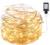 Minetom 33Ft 100 LED Waterproof Fairy Lights - Warm White Plug-In String for Indoor/Outdoor Decor