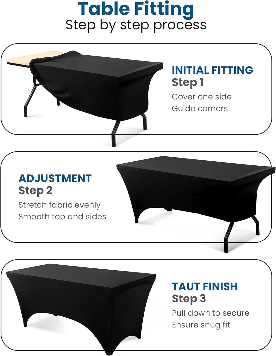 Utopia Kitchen 6-Foot Stretch Tablecloth - Fitted for Events (2-Pack)