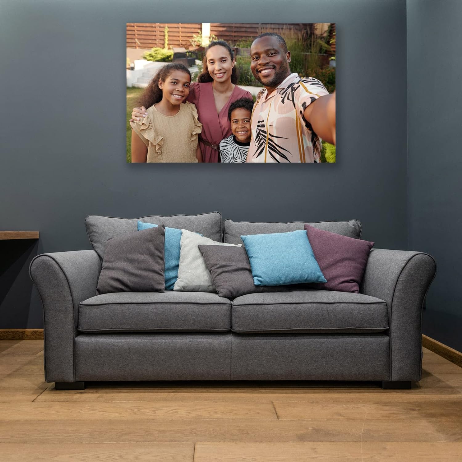 Custom Photo Canvas Print - Personalized Framed Wall Art for Family & Pet Photos (8x10)