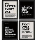 DSHFG 4-Piece Motivational Wall Art Prints Set - 8x10 Unframed Office Decor