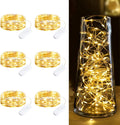 Minetom Battery-Operated Fairy Lights - 6-Pack 7ft Waterproof Warm White LED String for Weddings & Decor