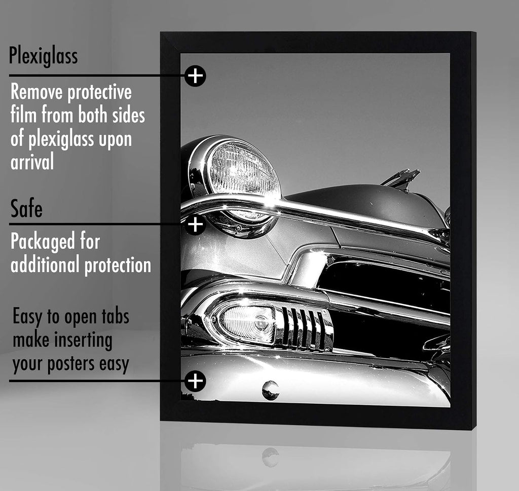 Black 18x24 Poster Frame - Americanflat | Engineered Wood & Polished Plexiglass