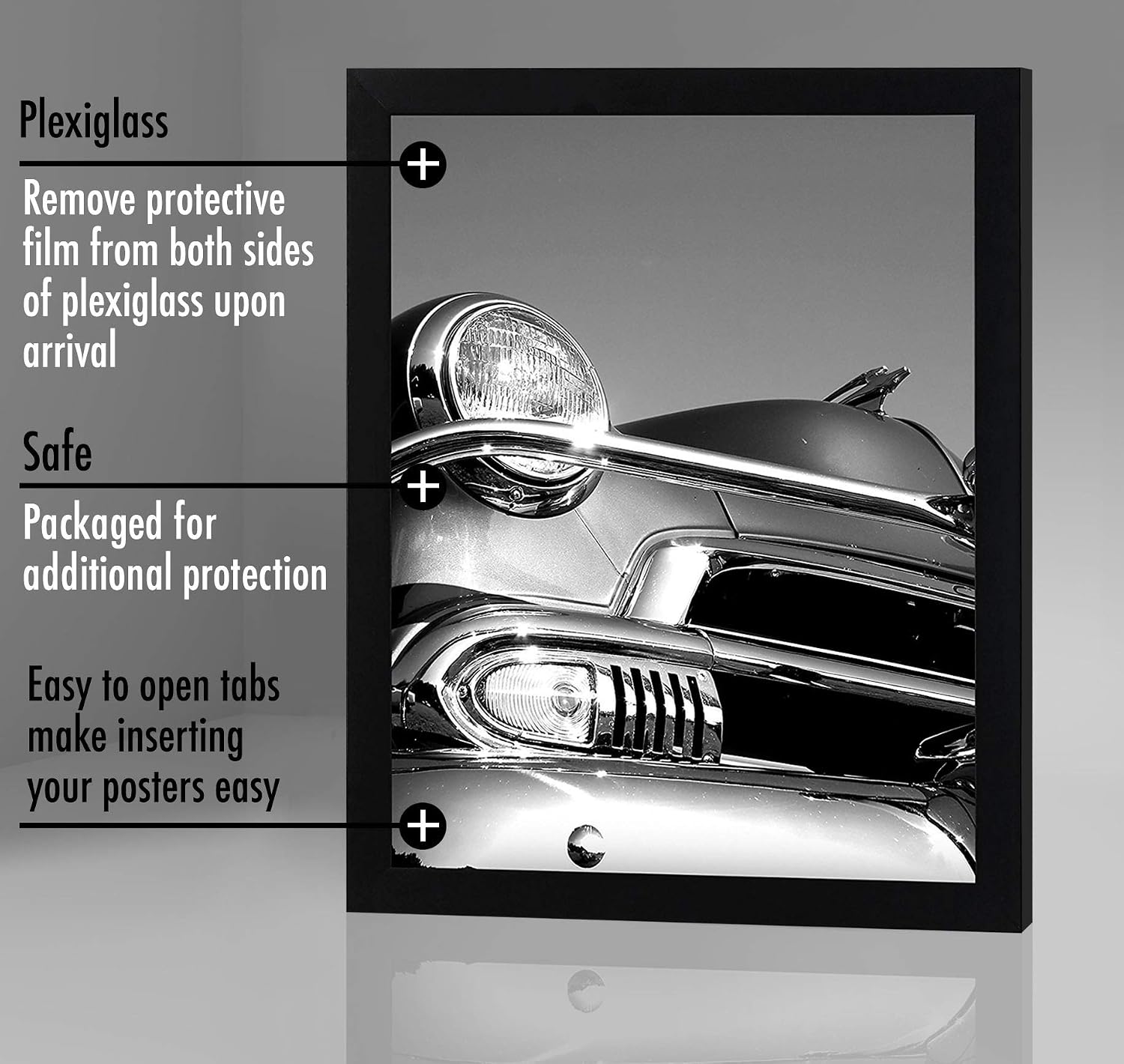 Black 18x24 Poster Frame - Americanflat | Engineered Wood & Polished Plexiglass