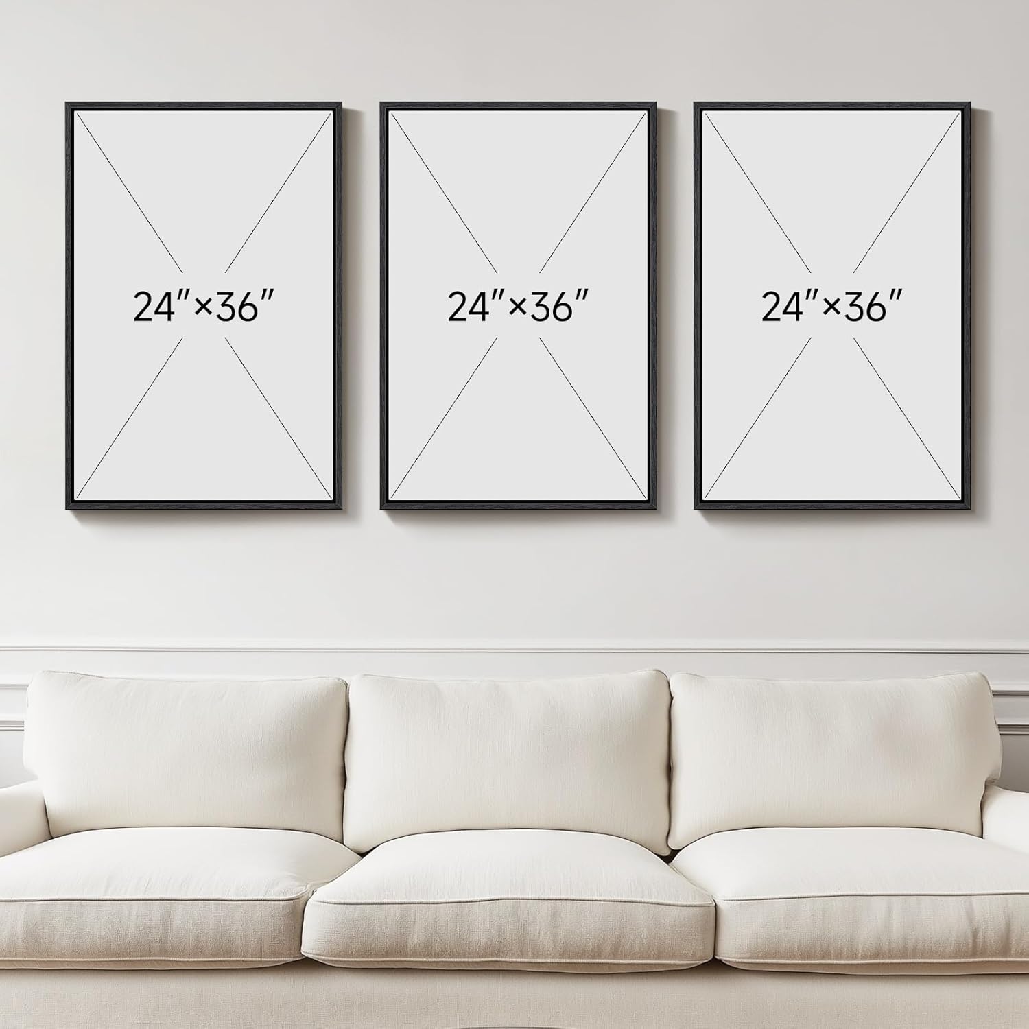 Cuspin Large Framed Abstract Nature Wall Art - Set of 3 Modern Canvas Prints for Living Room