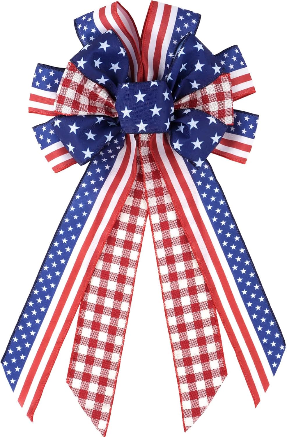 Large Patriotic Wreath Bow - Kutyndrix 4th of July Decor