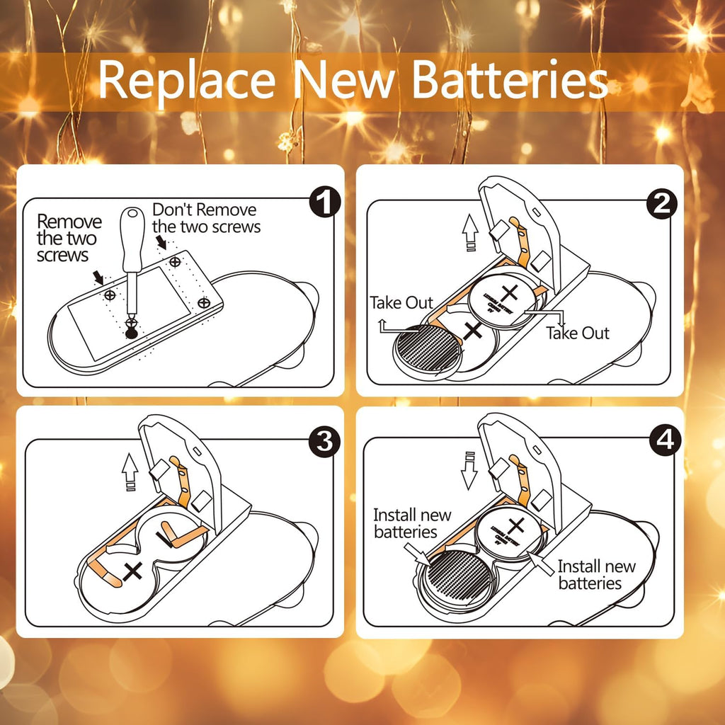 OakHaomie 6-Pack Battery Fairy Lights w/Remote Timer - Waterproof Warm White Twinkle String Lights