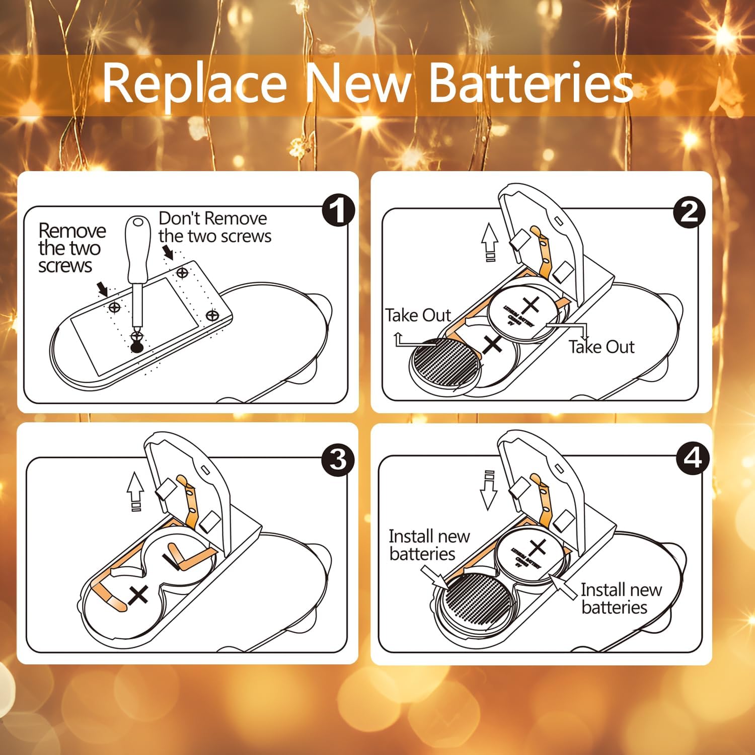 OakHaomie 6-Pack Battery Fairy Lights w/Remote Timer - Waterproof Warm White Twinkle String Lights