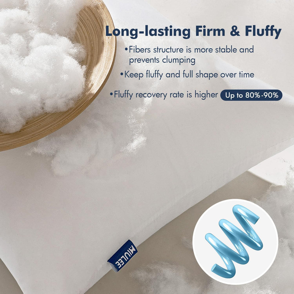 MIULEE 2-Pack 18x18 Pillow Inserts - Premium Virgin Fiber Filling for Long-Lasting Plushness